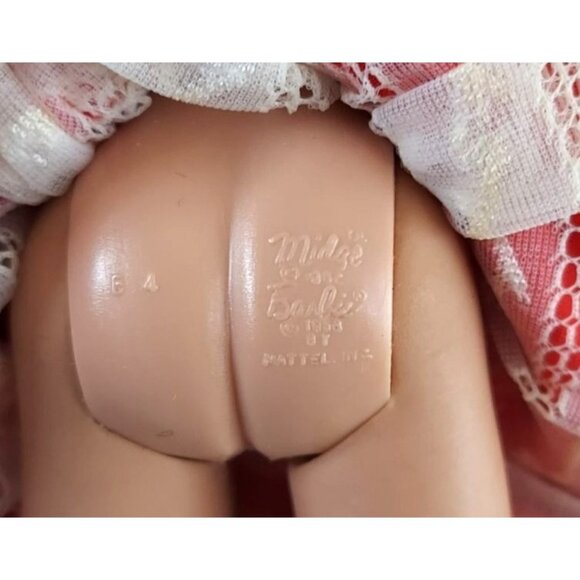 1962 Vintage Midge Barbie Doll #860 Brunette With Box, Dress, And Bathing Suit - Picture 3 of 12